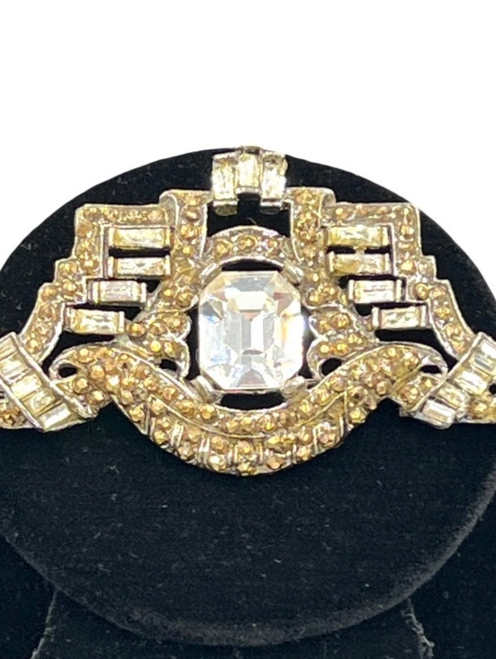 Vintage Thelma Deutsch Art Deco Style Rhinestone Brooch/Pin